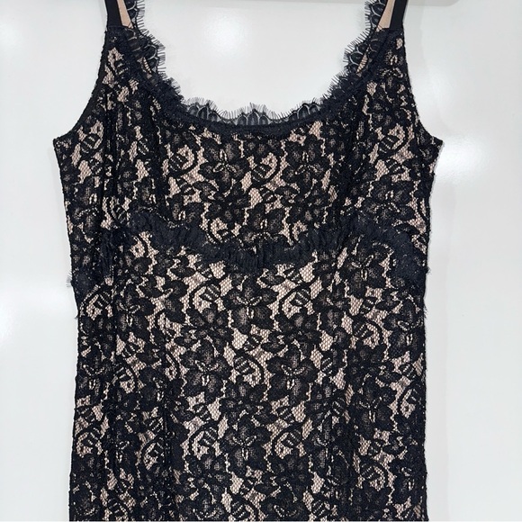 Diane Von Furstenberg Olivia Black And Nude Floral Lace - Picture 4 of 13